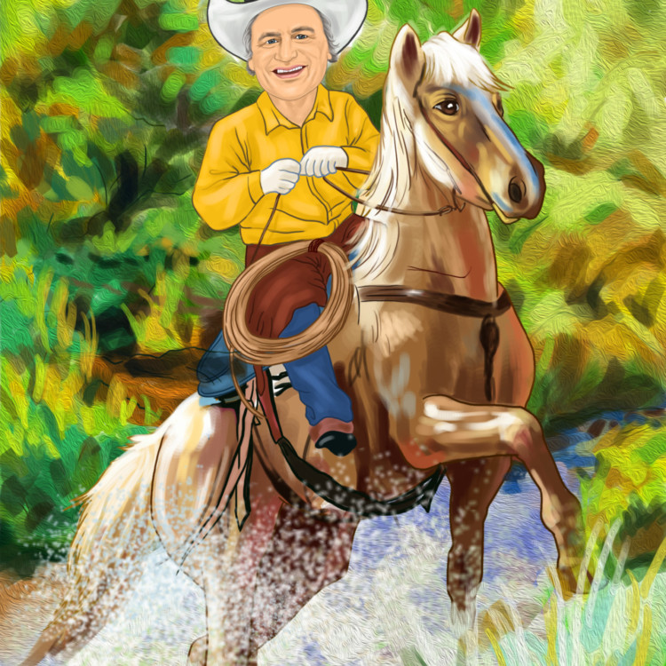 ED ON HORSE